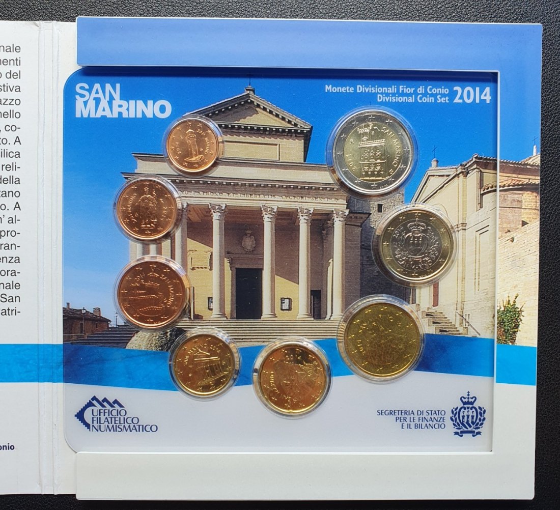  San Marino KMS Kursmünzensatz 2014 im Original Folder   