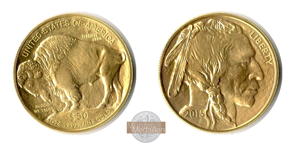 USA  50 Dollar MM-Frankfurt  Feingold: 31,1g American Buffalo 2015 