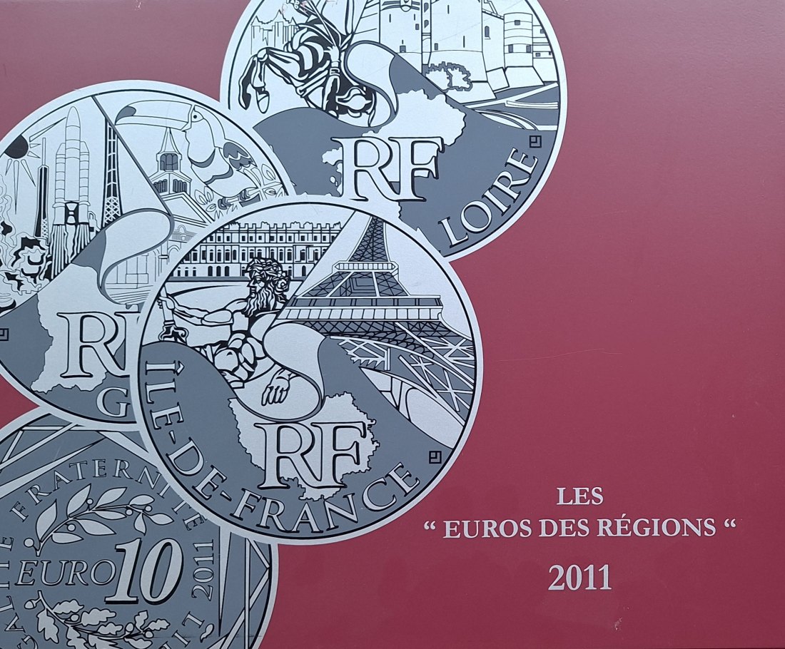  Frankreich 27x10 Euro 2011 Regionen Original-Sammlerbox Silber   