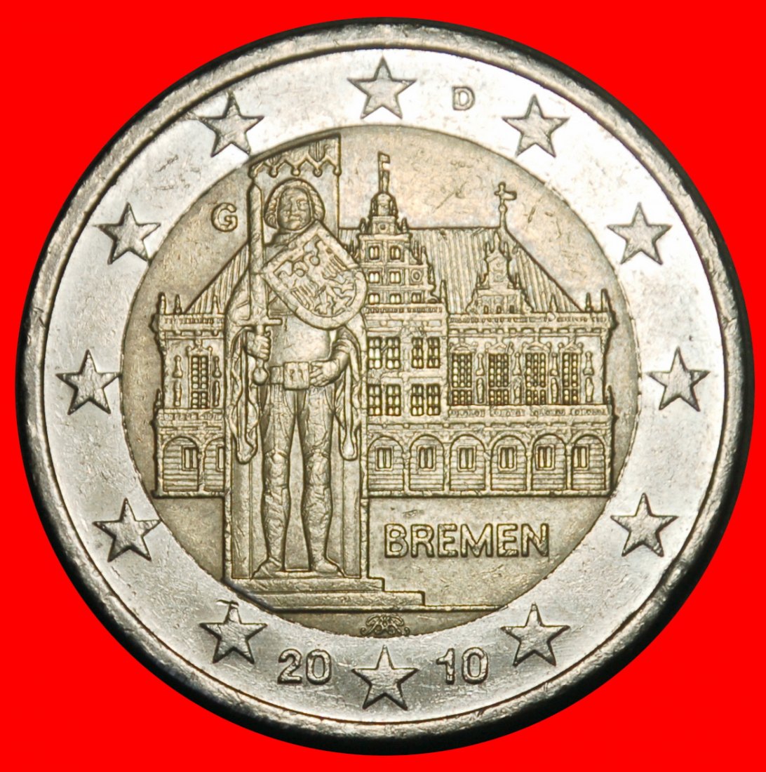 Ⰺ RITTER ROLAND 1404: DEUTSCHLAND ★ 2 EURO 2010G NICHT-PHALLISCHE 2007-2026! BADEN-★OHNE VORBEHALT