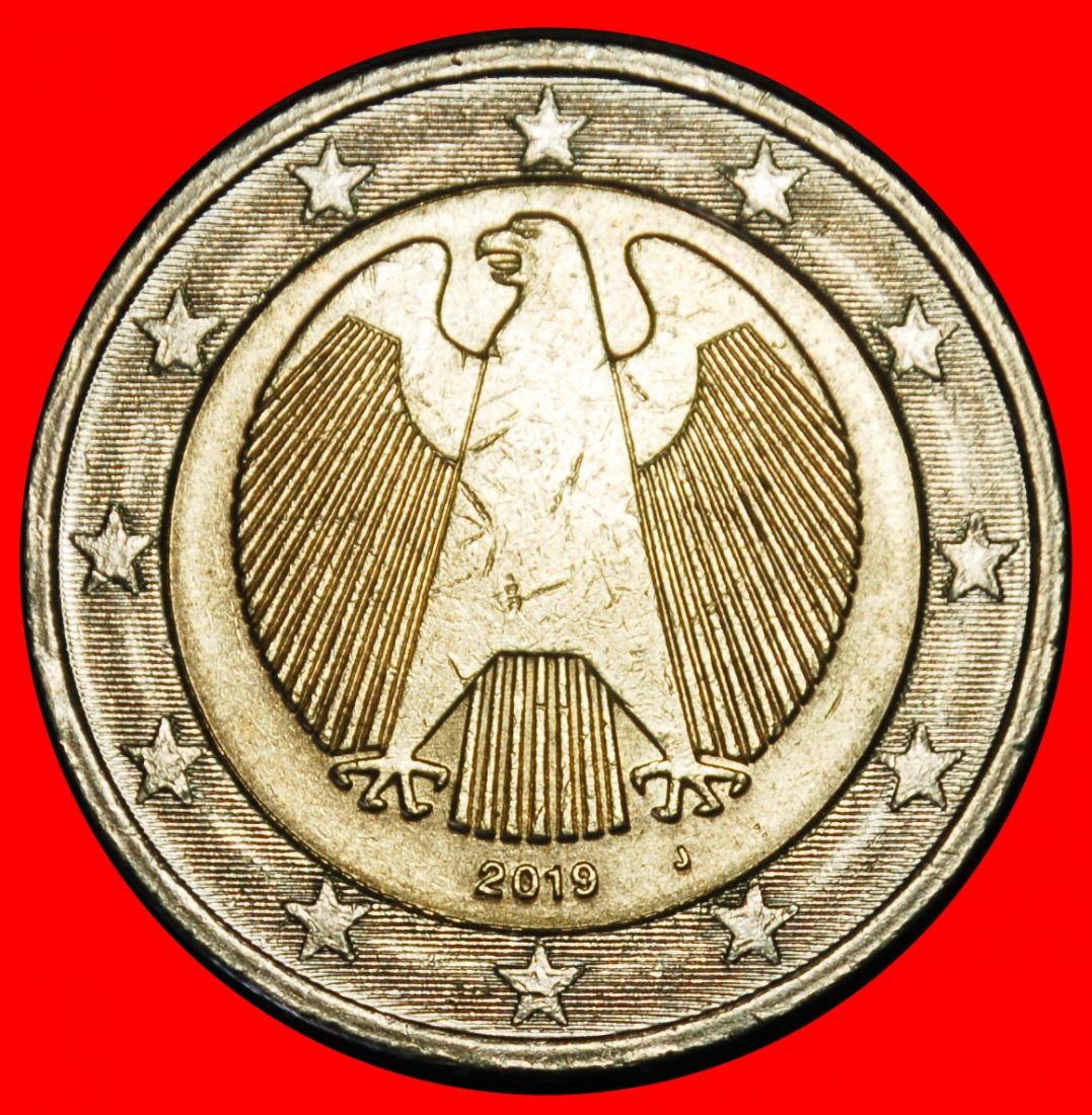 Ⰺ NON-PHALLIC 2007-2026: GERMANY ★ 2 EUROS 2019J HAMBURG! DIE I! ★LOW START★ NO RESERVE!