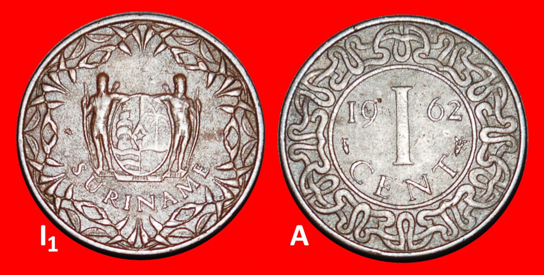 Ⰺ NIEDERLANDE SCHIFF (1962-2022): SURINAME ★ 1 CENT 1962! ENTDECKUNG MÜNZE!★OHNE VORBEHALT