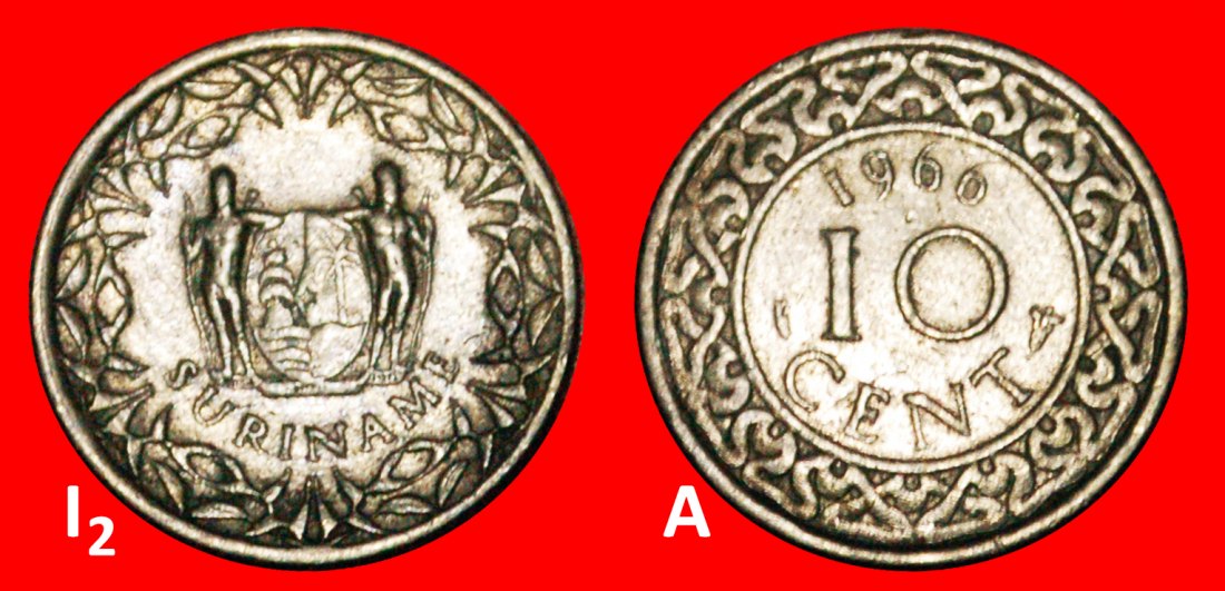 Ⰺ NIEDERLANDE SCHIFF (1962-1921): SURINAME ★ 10 CENT 1966! ENTDECKUNG MÜNZE!★OHNE VORBEHALT