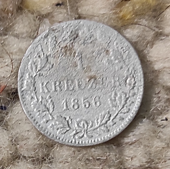  Württemberg 1 Kreuzer 1856, SILBER, nicht so gut erhalten   