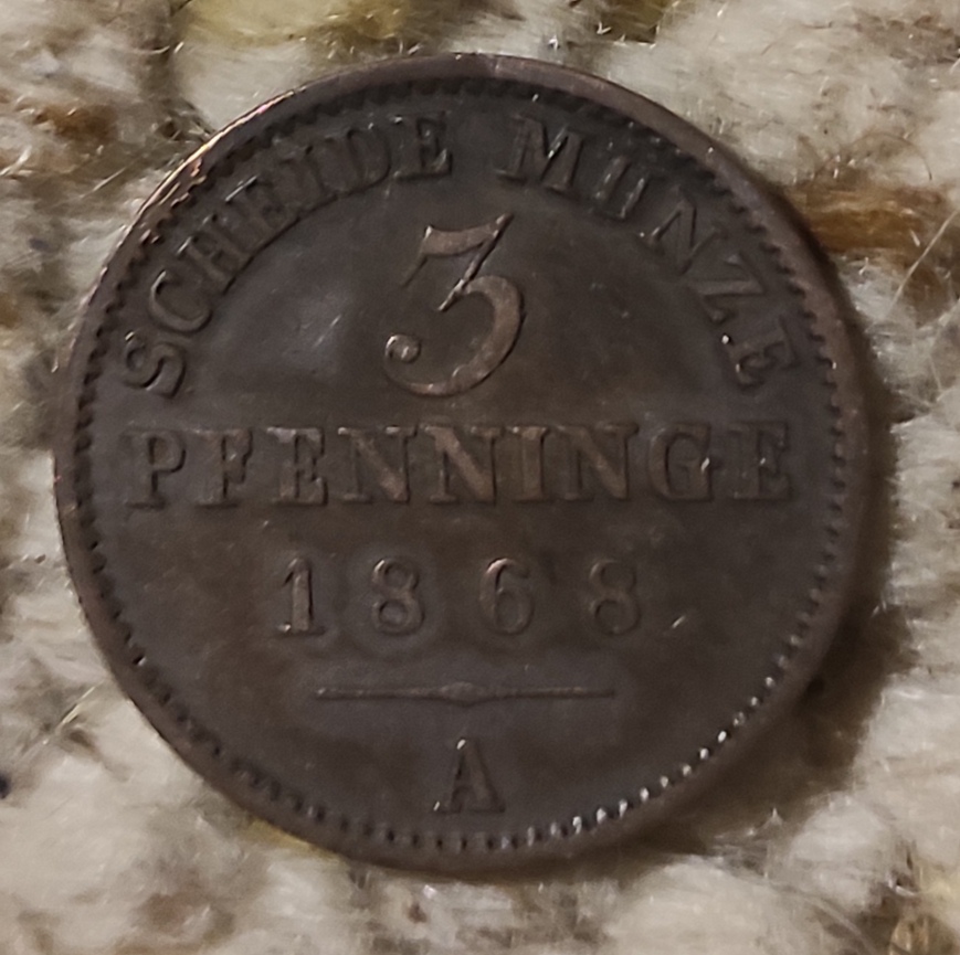  Preußen 3 Pfennig 1868 B   