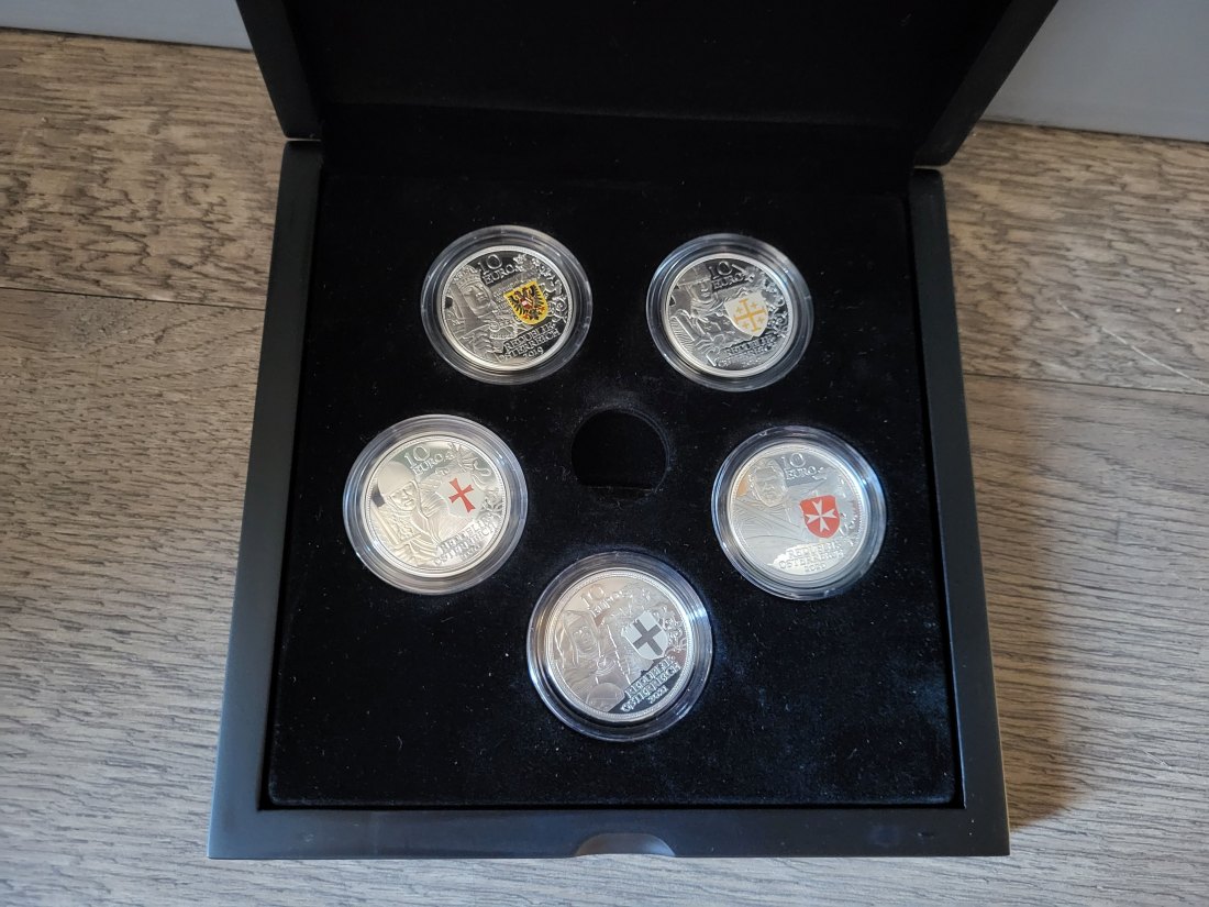  10 Euro 2019 2020 2021 5 Stk mit Kettenhemd + Schwert 16g fein Österreich Spittalgold9800 (4971   