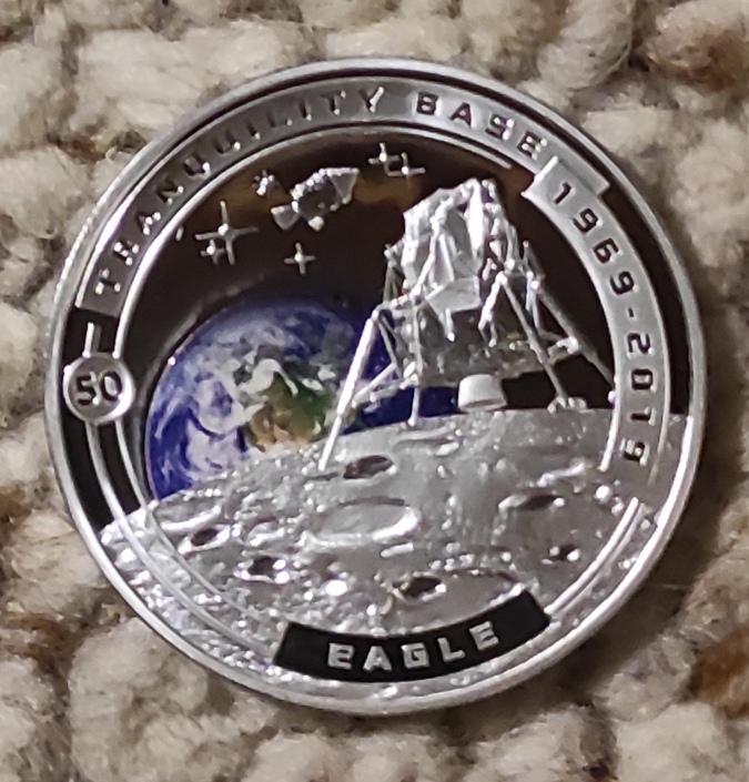 Salomonen Inseln 1/2 Dollar 2019, SILBER, 50. Jahrestag - Mondlandung - Tranquility Base   