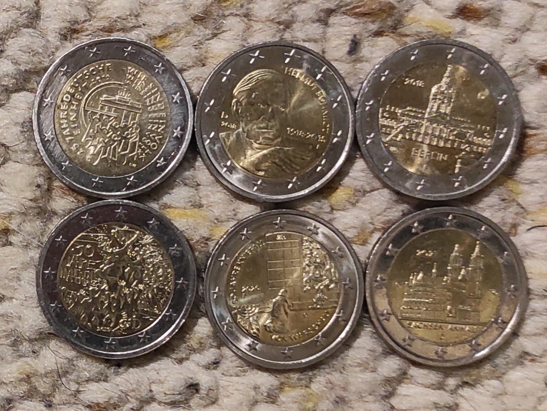  d051: Deutschland 6 x 2 Euro Verschiedene   