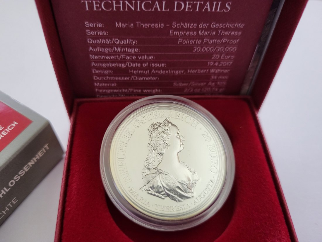 20 Euro 2017 Tapferkeit und Entschlossenheit 925/20,74g fein silber Österreich Spittalgold9800 (5370   