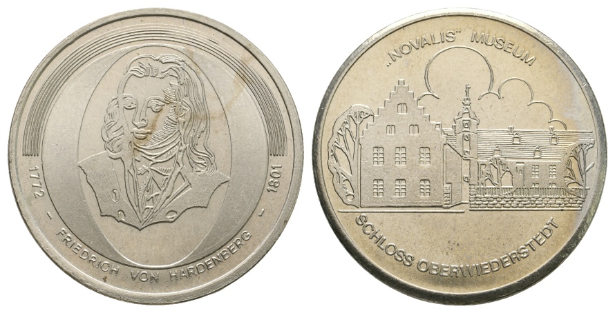  Medaille; Friedrich von Hardenberg 1772-1801; Schloss Oberwiederstedt; Cu/Ni; 24,42 g; Ø 35,65 mm   