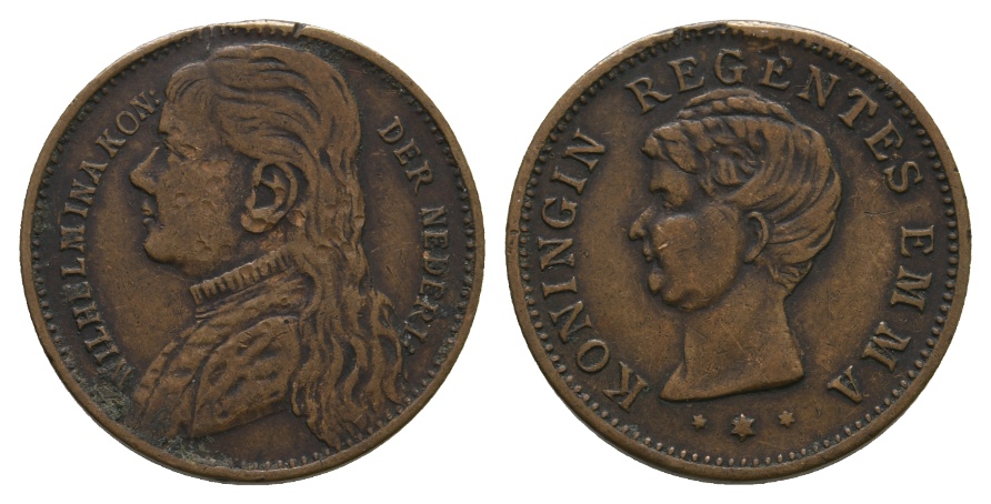  Medaille o.J.; Niederlande; Wilhelmina; Bronze; 4,05 g; Ø 21,91 mm   