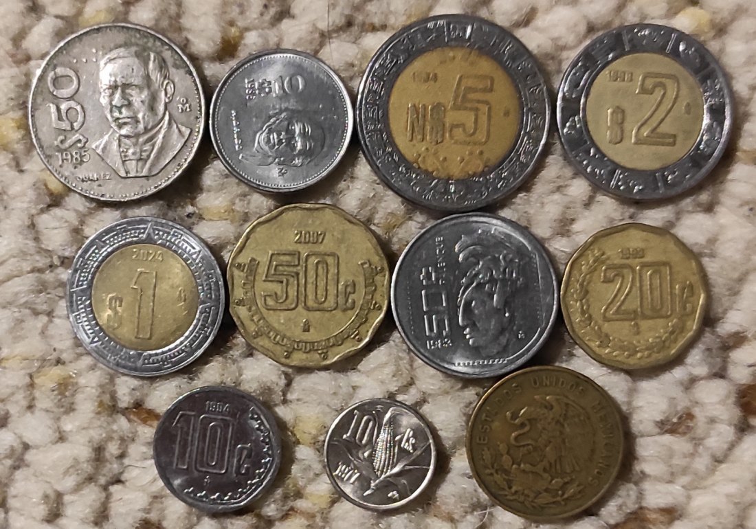  Set 006: Mexico Münzlot mit 12 verschiedenen Münzen   