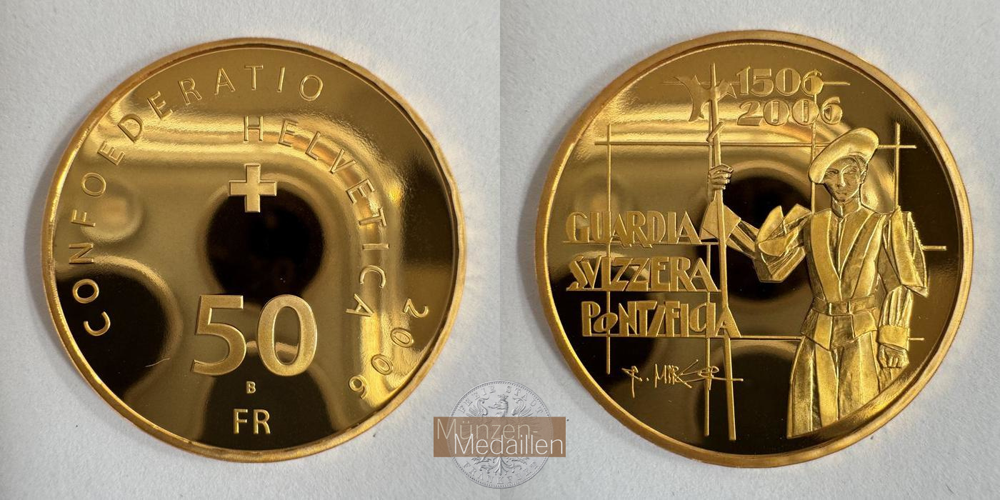  Schweiz 50 Francs (Pontifical Swiss Guard) 2006 MM-Frankfurt KM#116 Feingold: 10,16g   