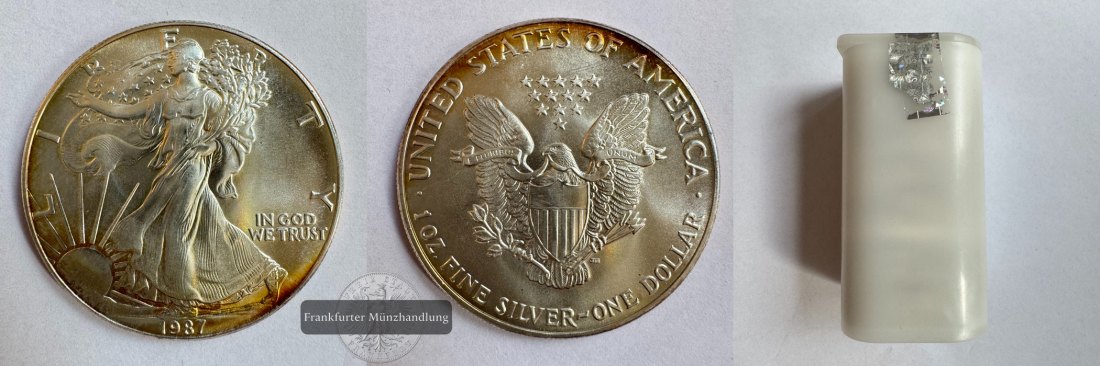  LOT: USA 25x 1 Dollar Div. Jahrgänge 1986-2021 Walking Liberty FM-Frankfurt KM#273 Feinsilber: 777g   
