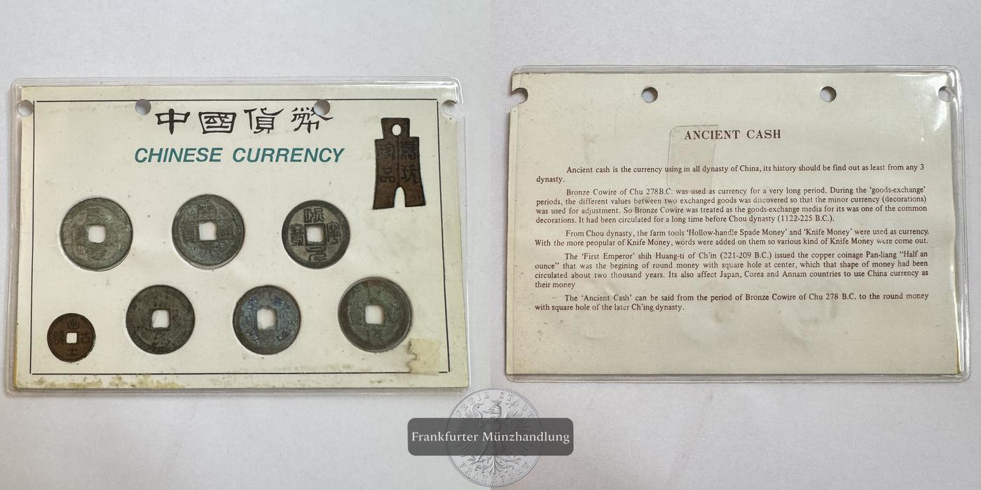  LOT: Ancient China Currency 7 Coins FM-Frankfurt   
