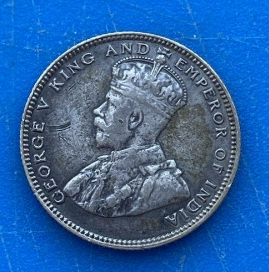  SILBER - Straits Settlements 20 Cents 1927 Georg V. Gekrönte Büste   