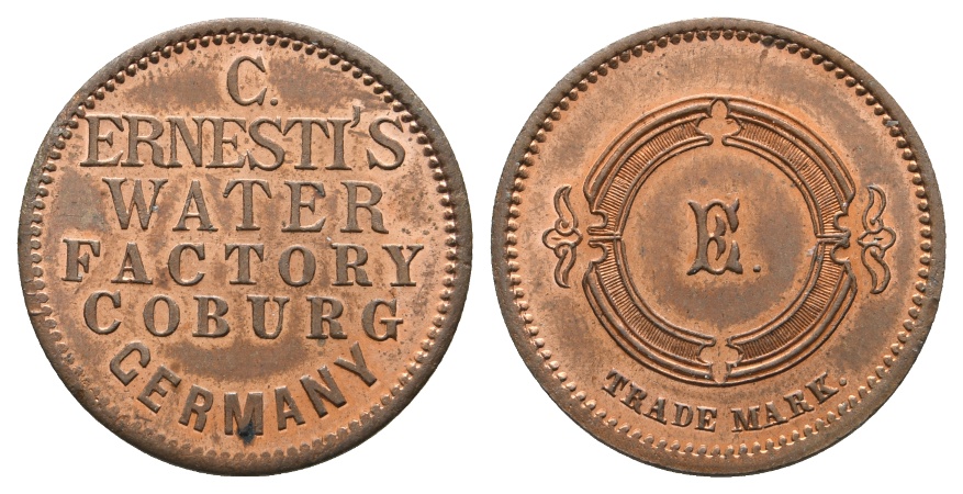  Bayern; Coburg; C. Ernesti's Water Factory Coburg Germany; Trade Mark E.; Menzel 4548.1   