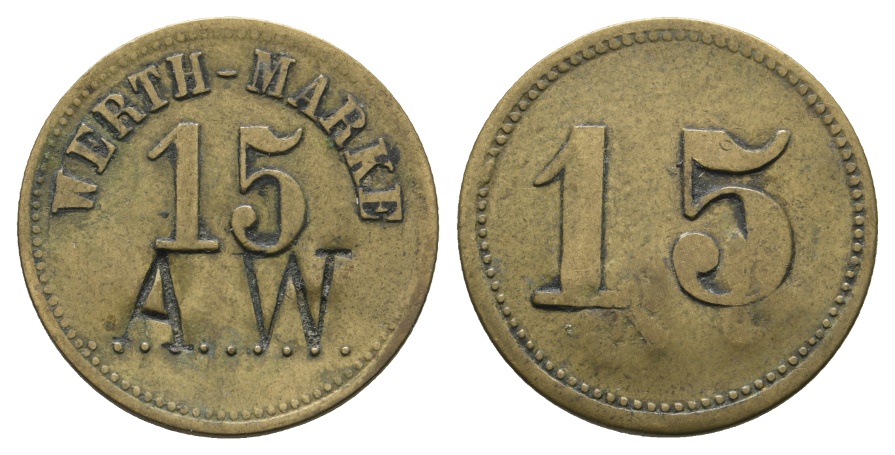  Bayern; Coburg; Wert-Marke 15 A.W.; WZ: 15; Menzel - (4541 Variante)   