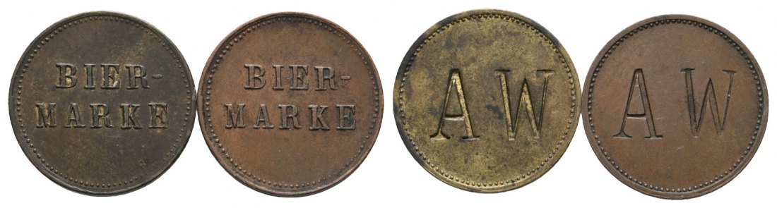  Bayern; Coburg; Bier-Marke; A W; Menzel 4539 (2 Varianten)   