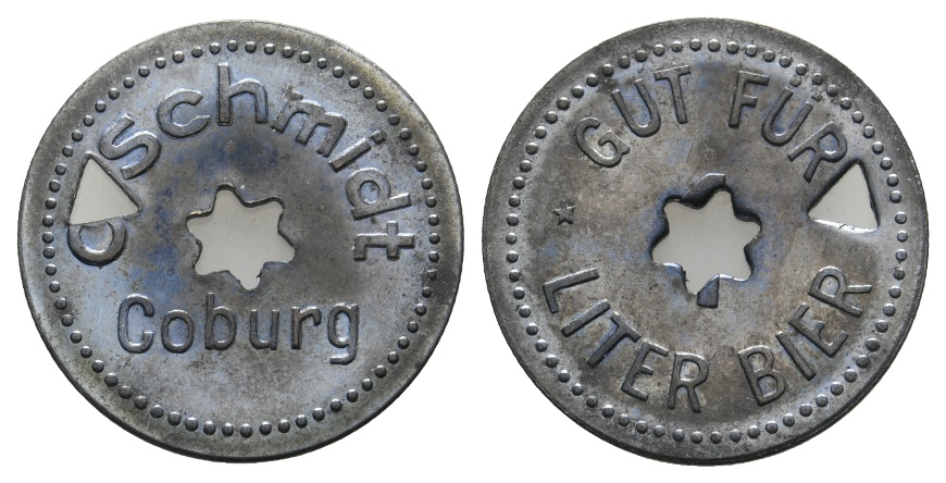  Bayern; Coburg; O. Schmidt Coburg; Gut für 1 Liter Bier; Menzel 4572.4   