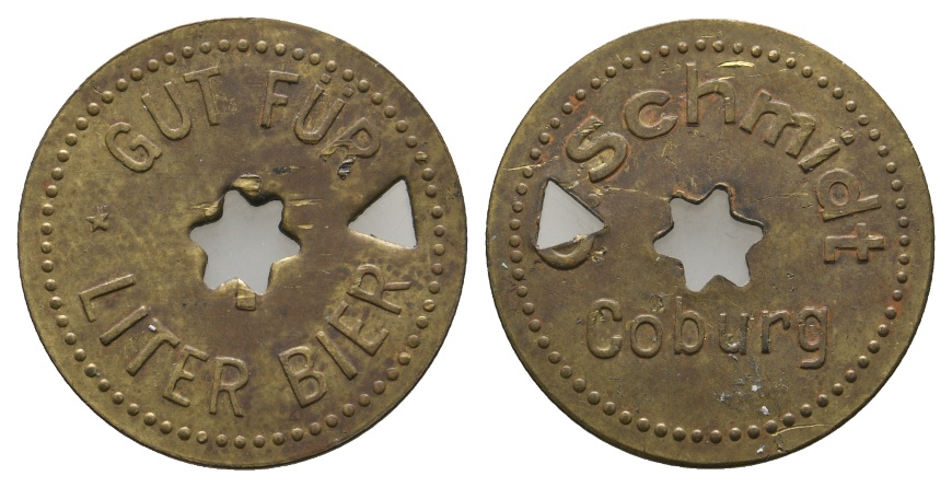  Bayern; Coburg; O. Schmidt Coburg; Gut für 1 Liter Bier; Menzel 4572.3   
