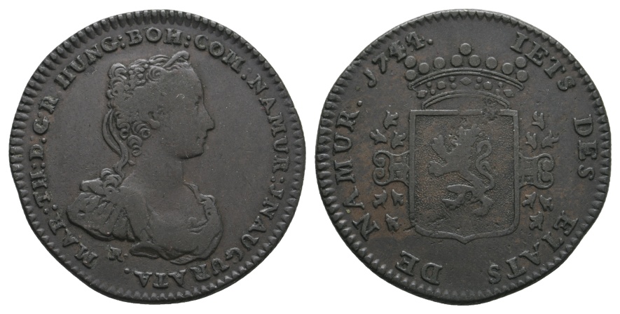  Medaille 1744; Niederlande; Namur; Bronze; 8,71 g; Ø 31,09 mm   