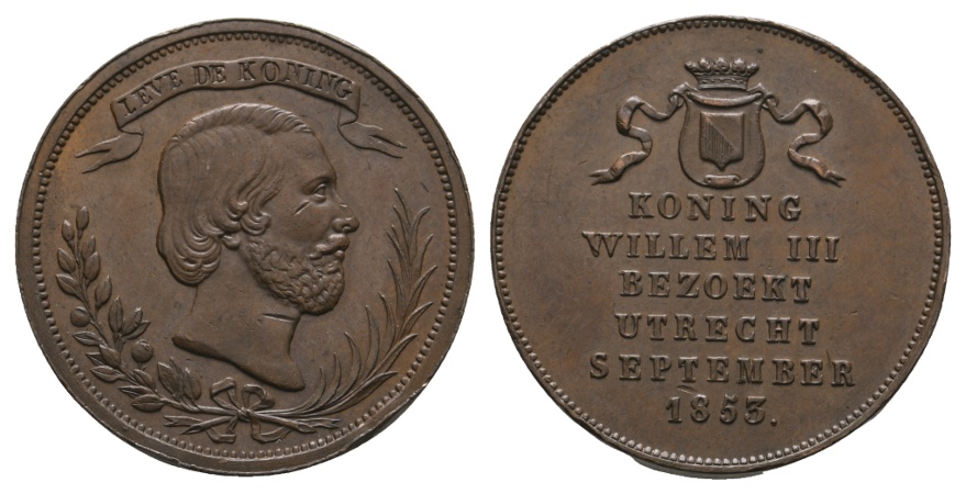  Medaille 1853; Niederlande; König Wilhelm III; bronze; 10,39 g; Ø 28,15 mm   
