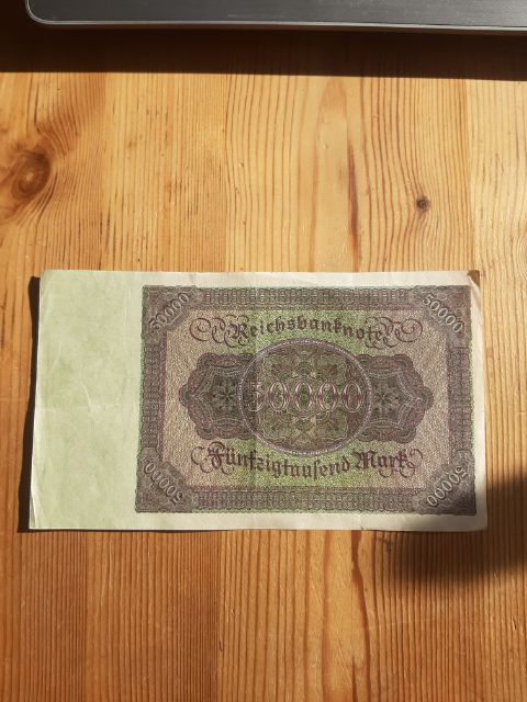  Deutsches Reich 1922, Fünfzigtausend Mark, Serie F, gut erhalten   