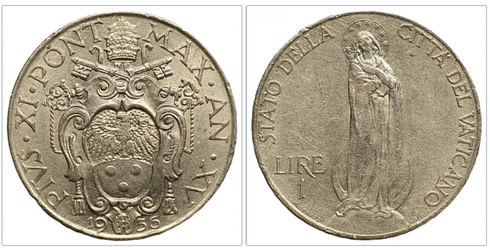  Vatikanstadt 1 Lira 1936 Papst Pius XI. (1929 - 1938)   