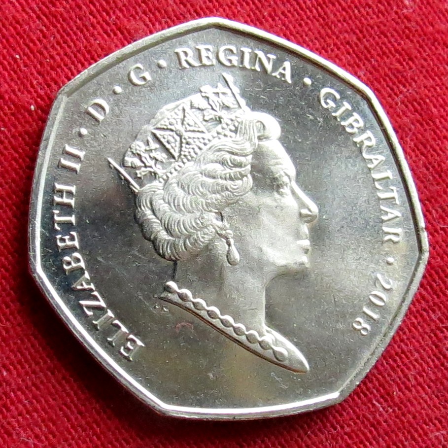  Gibraltar 50 Pence 2018 AB Christmas   