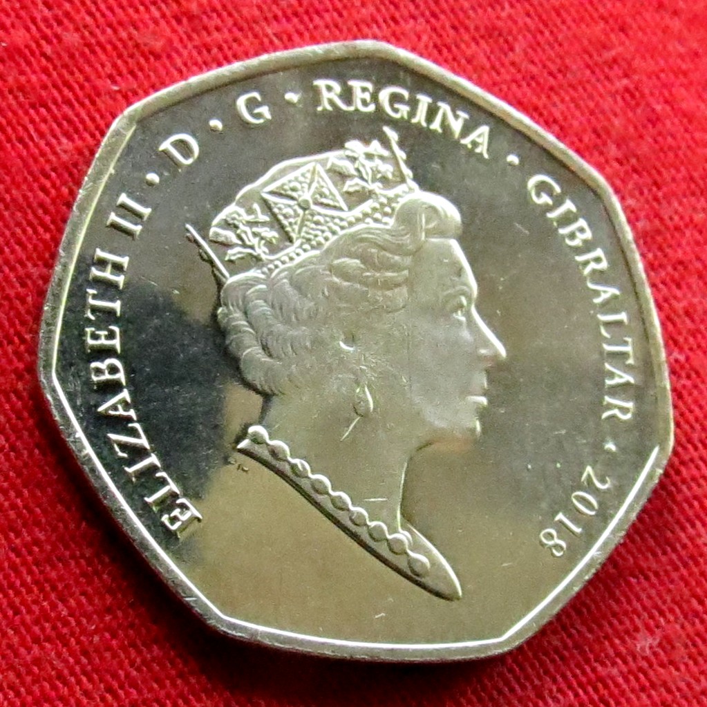  Gibraltar 50 Pence 2018 AA Christmas   