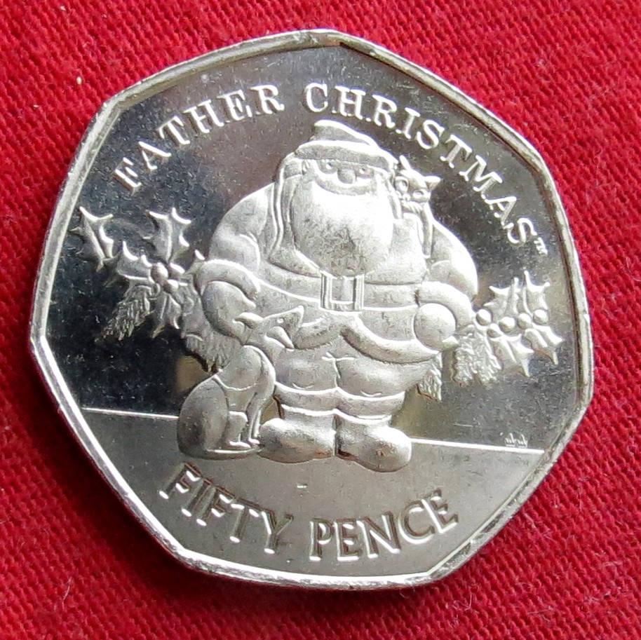  Gibraltar 50 Pence 2019 Christmas   