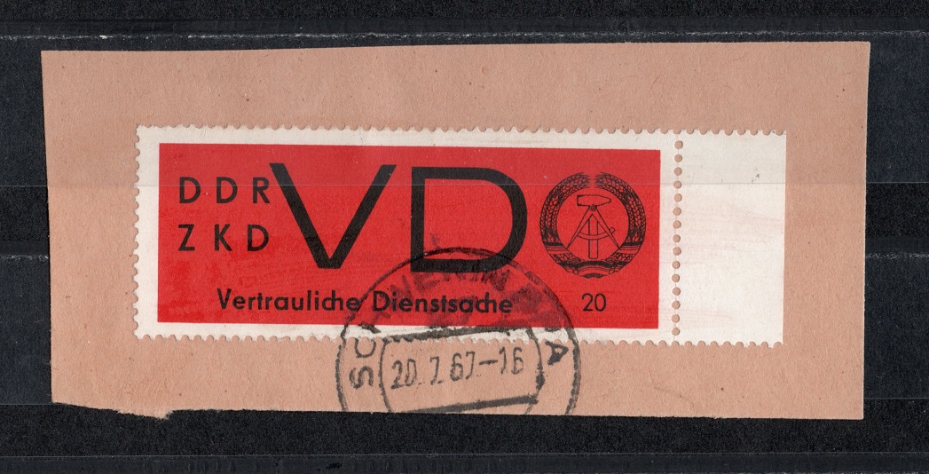  DDR 1965 Dienstmarke VD auf Briefstück/ Echt gelaufen/ Top Stempel   
