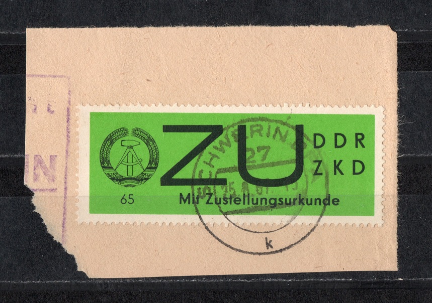  DDR 1965 Dienstmarke ZU auf Briefstück/ Echt gelaufen/ Top Stempel/ Mi 22,-EUR   