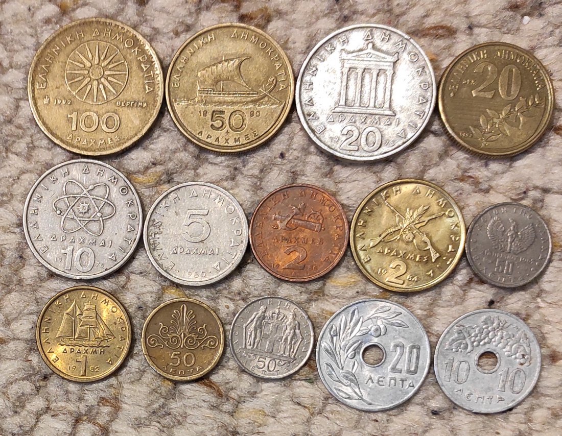  Set 012: Griechenland Münzlot mit 14 verschiedenen Münzen   