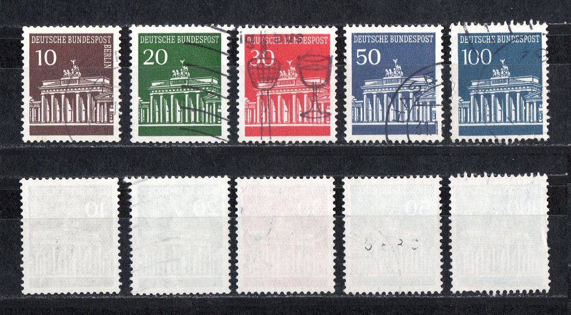  Berlin(West)1966 Mi 286-290/ Echt Gelaufen/ Mi 6,50 EUR/ s. scan   