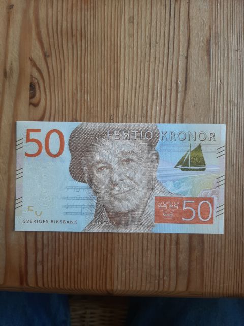 Schweden 2025, 50 Kronor Banknote Evert Taube, kassenfrisch, Pick 70