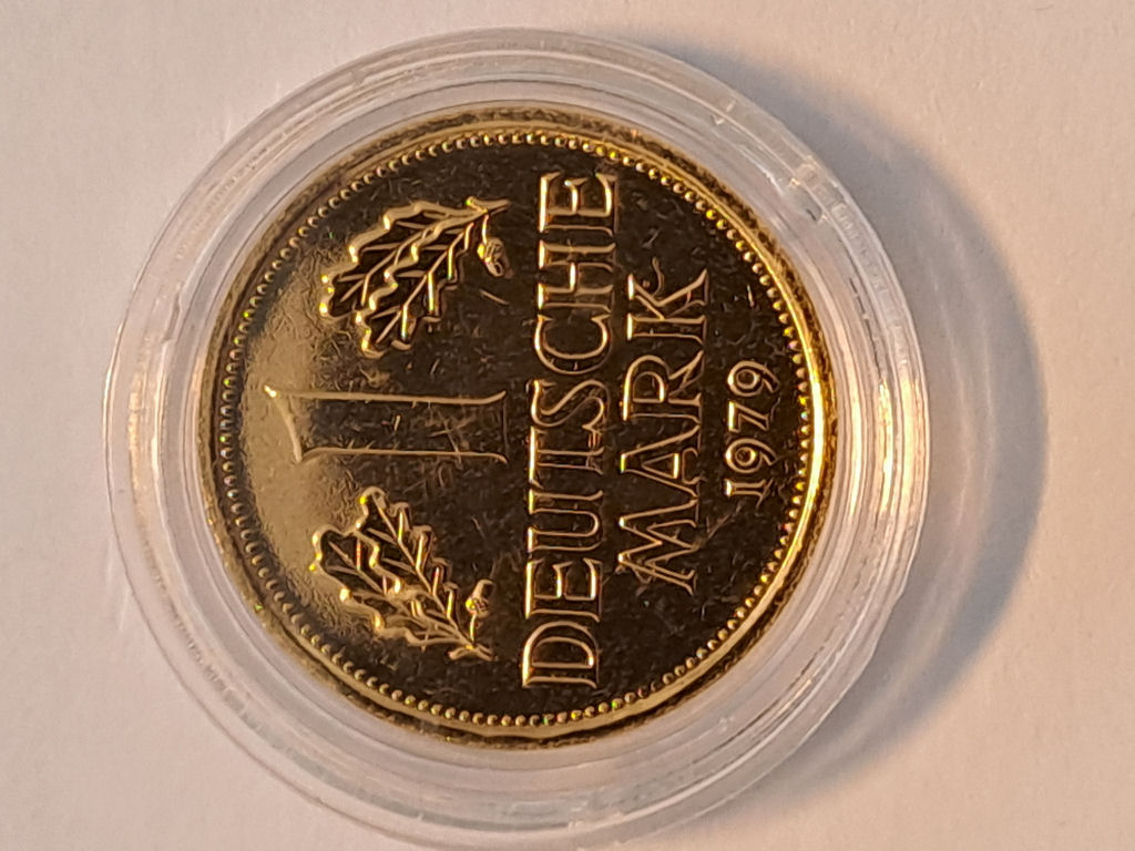  1 deutsche Mark 1979 d vergoldet   