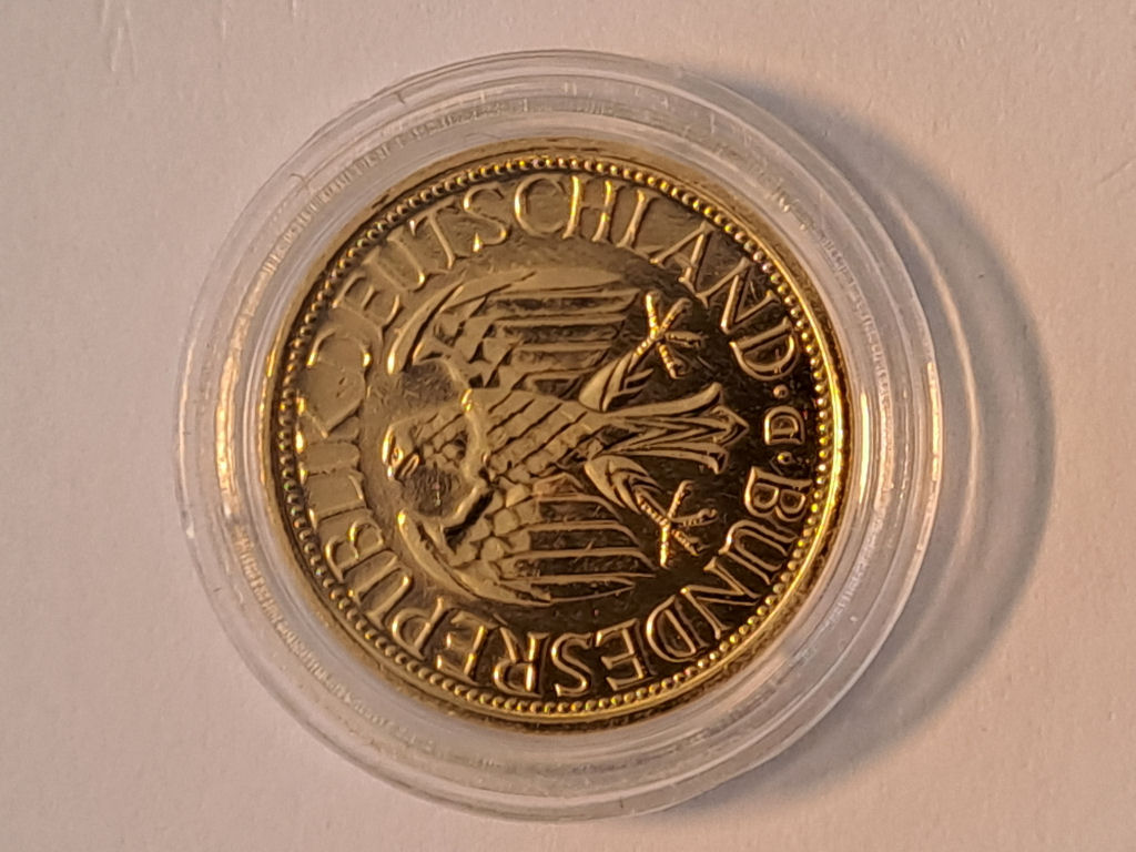  1 deutsche Mark 1979 d vergoldet   