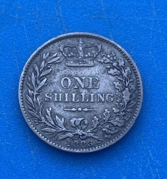  SILBER - Großbritannien 1 Shilling 1885 Königin Victoria  „Young Head“   