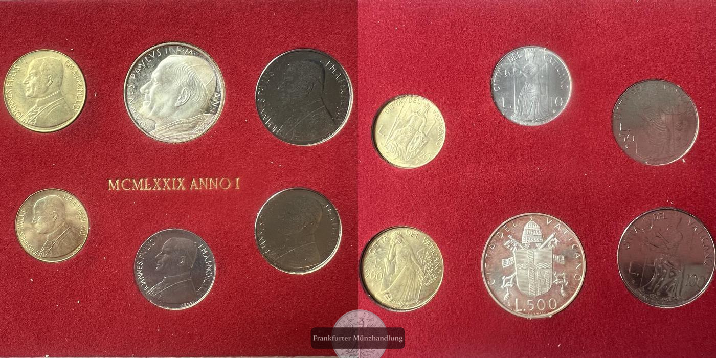  Lot: Vatican city 1979 Pope John Paul II coin set FM-Frankfurt KM#148 Feinsilber: 9,2g   