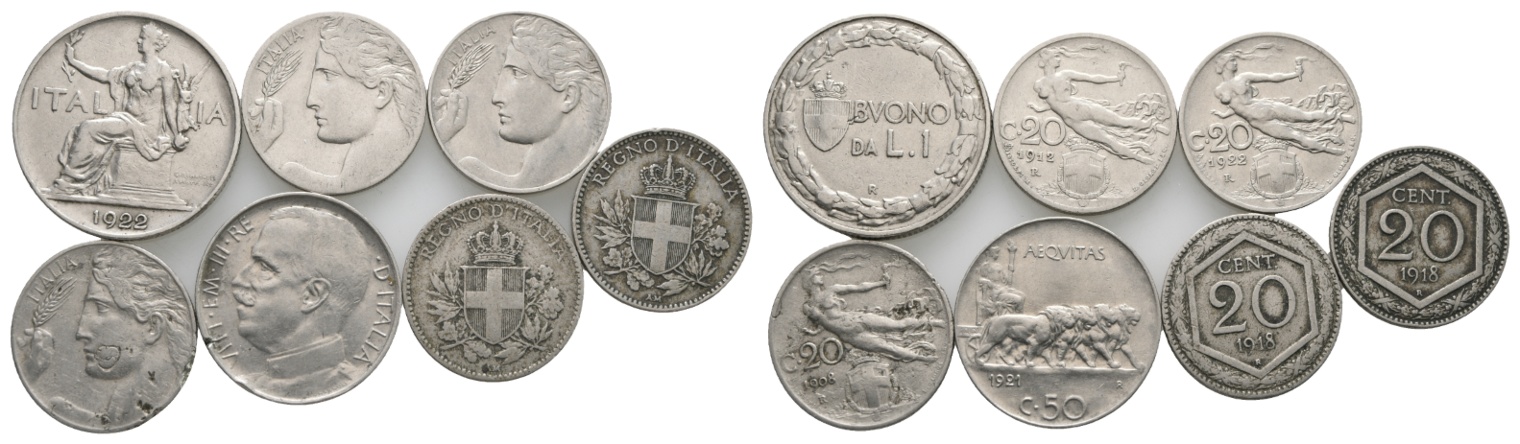  Italien; 7 Kleinmünzen   