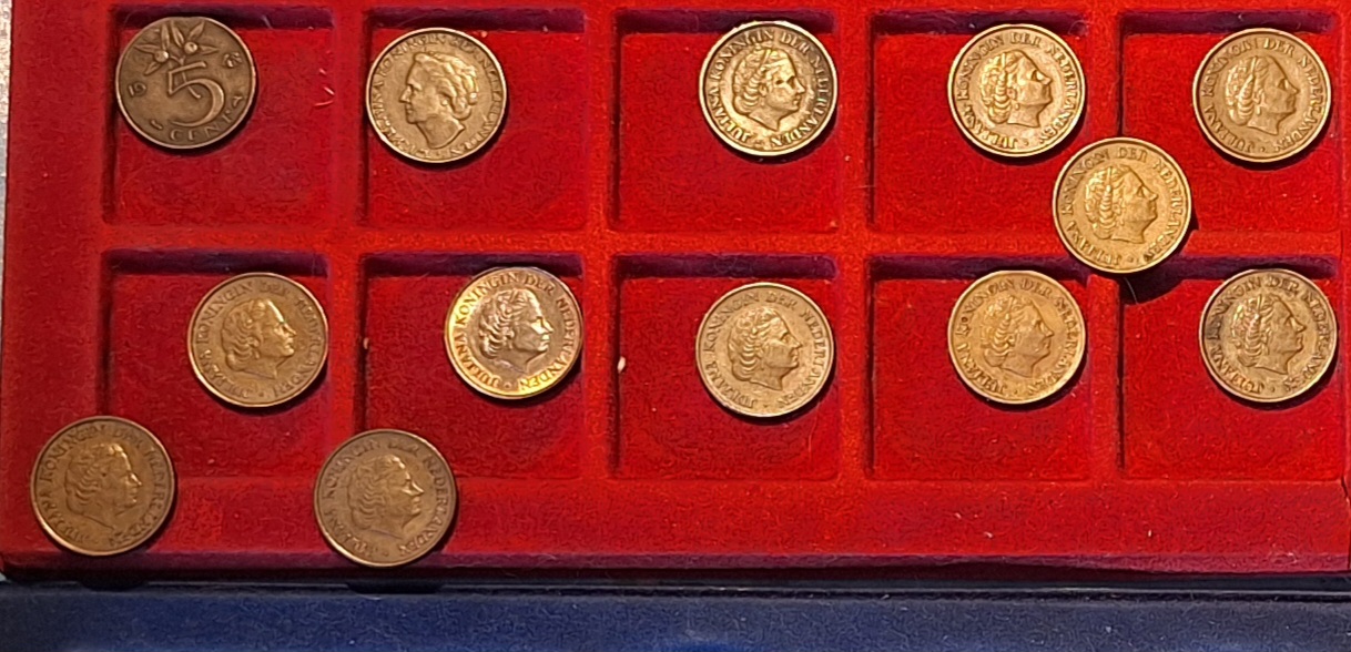  Niederlande, 5 Cent-Set Wilhelmina 1948 (1890-1948) und Juliana (1950-1980) lose in Folie   