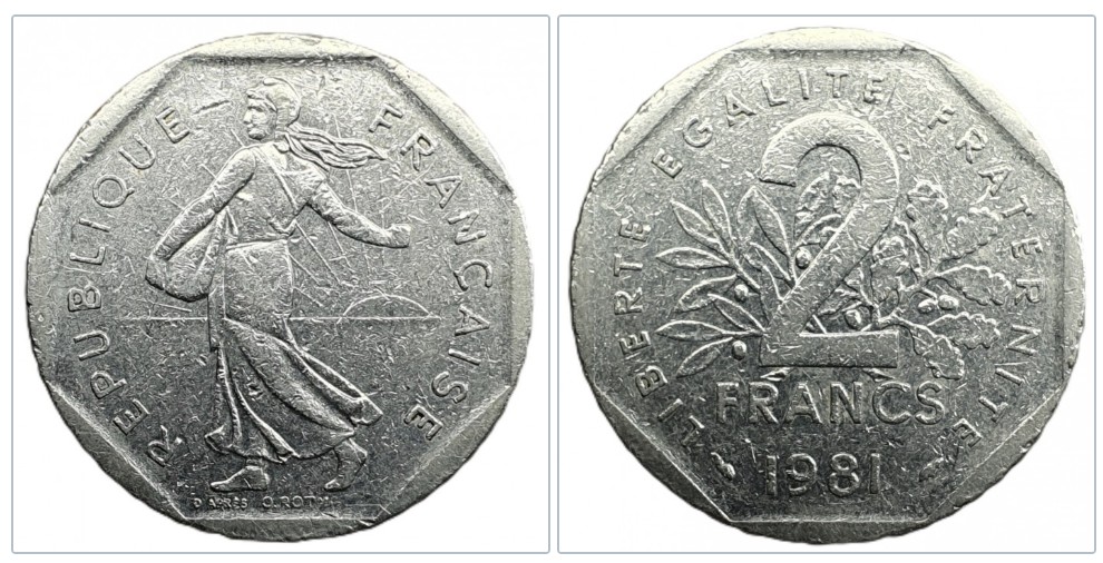  Frankreich 2 Francs 1981   