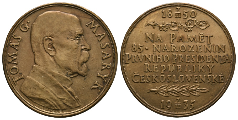  Ausland; Tschechien; Medaille 1935; Bronze; 45,18 g; Ø 50,09 mm   