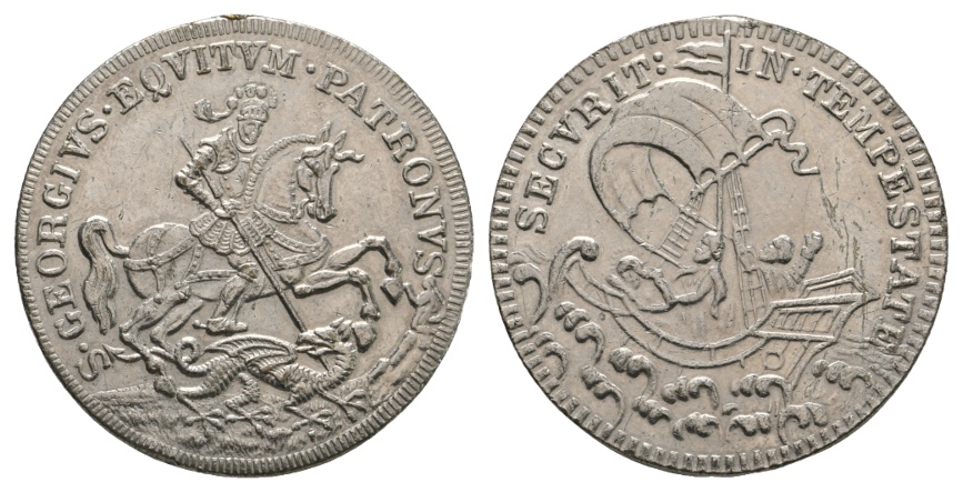 Ausland; Ungarn; Medaille; Nachprägung o.J.St.Georgius; Henkelspur; 9,09 g; Ø 29,95 mm   