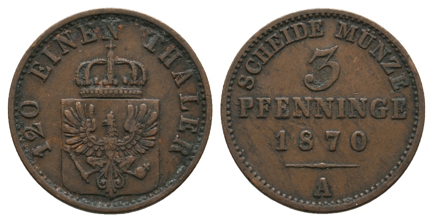  Altdeutschland; Kleinmünze 1870   