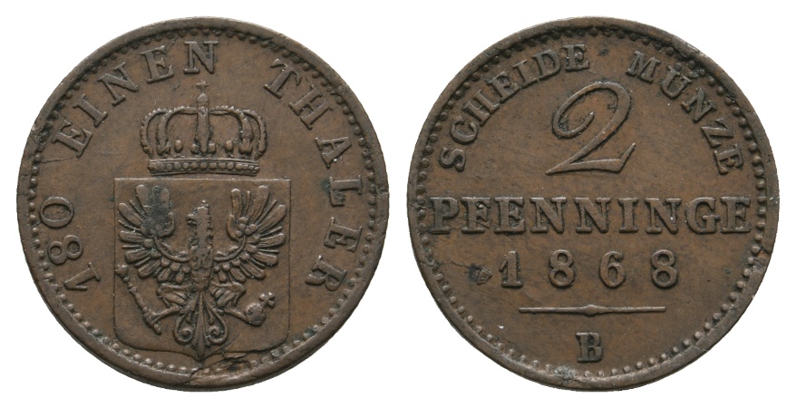  Altdeutschland; Kleinmünze 1868   