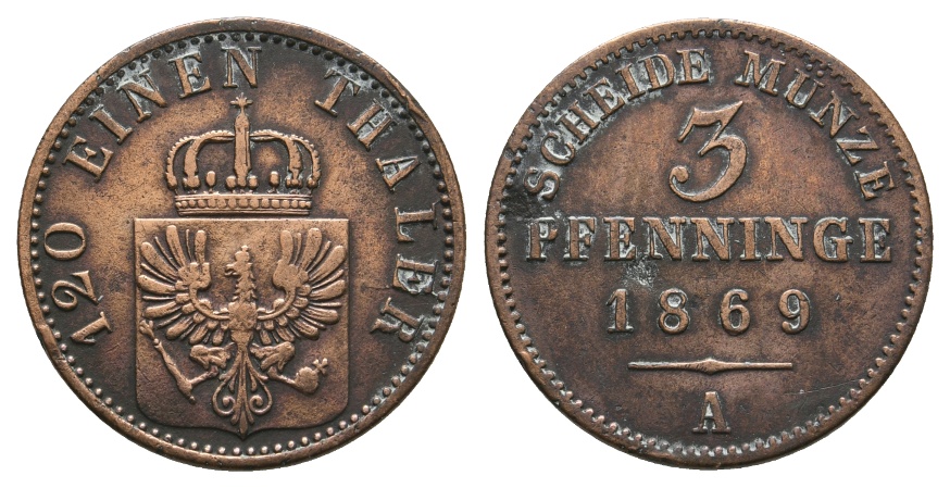  Altdeutschland; Kleinmünze 1869   