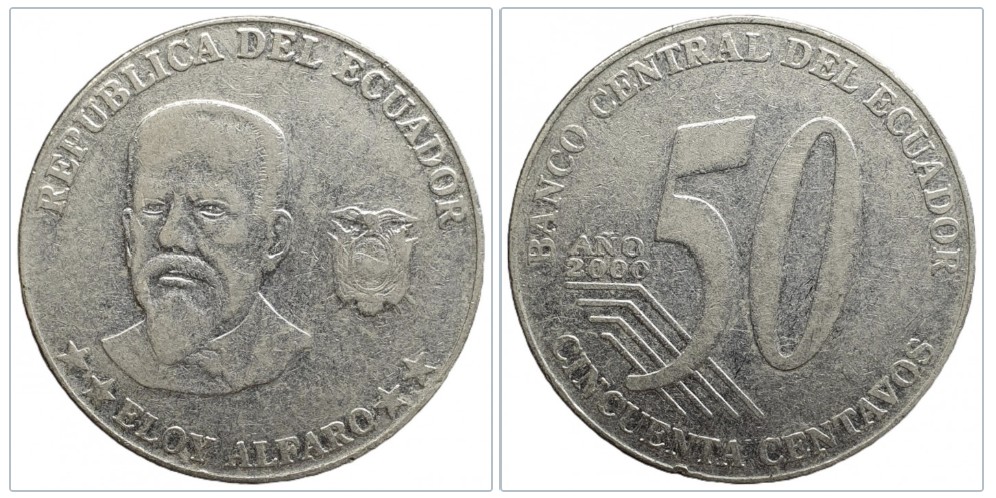  Ecuador 50 Centavos 2000   